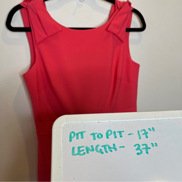 J. Crew Origami Bow Dress 2 Coral Pink Sheath Knee Length Sophisticated Wool - Picture 5 of 9